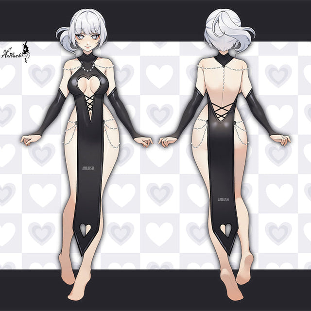 Pre-sale GREY HEART CUTOUT CHEST DRESS AH013