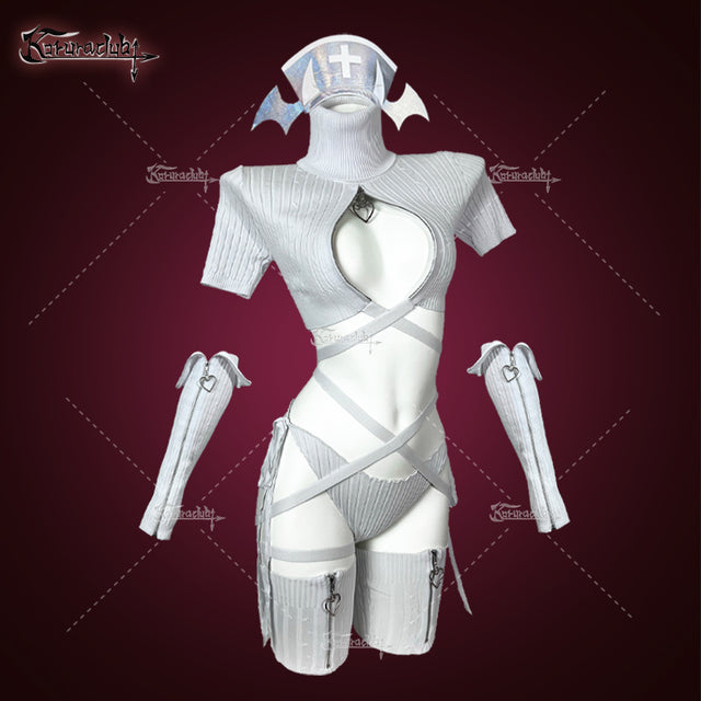 Cozy Hearted Nurse Lingerie KO01 (4-PIECE SET)