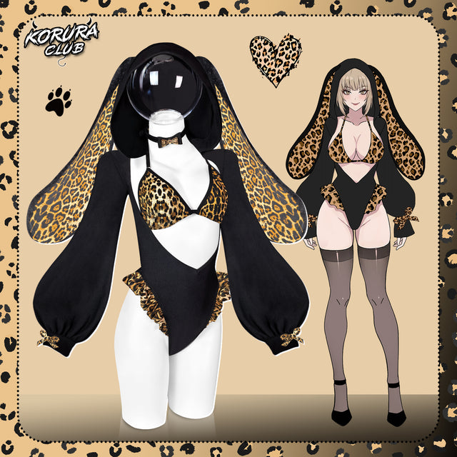Ensemble de Lingerie Manches Longues Motif Lapin Léopard KO146