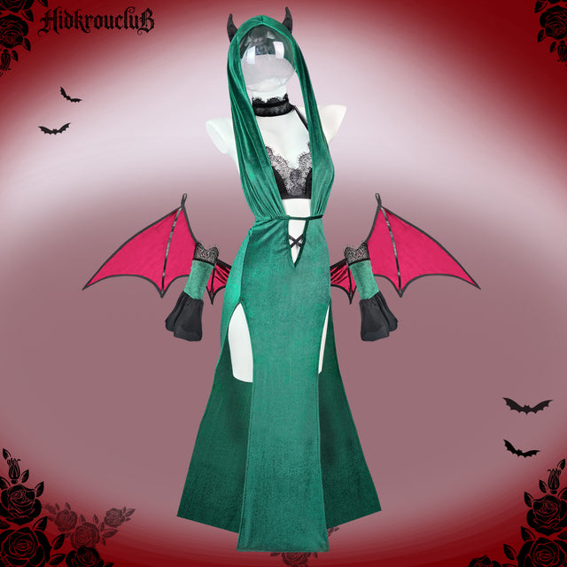 Gothic Green Devil Wing Costume Set HK008