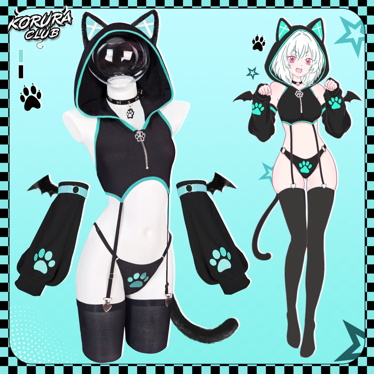 Pre-sale Cat Cosplay Lingerie Vest Set KO156