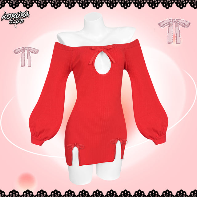 BUTTERFLY KNOT V-NECK DRESS SR06