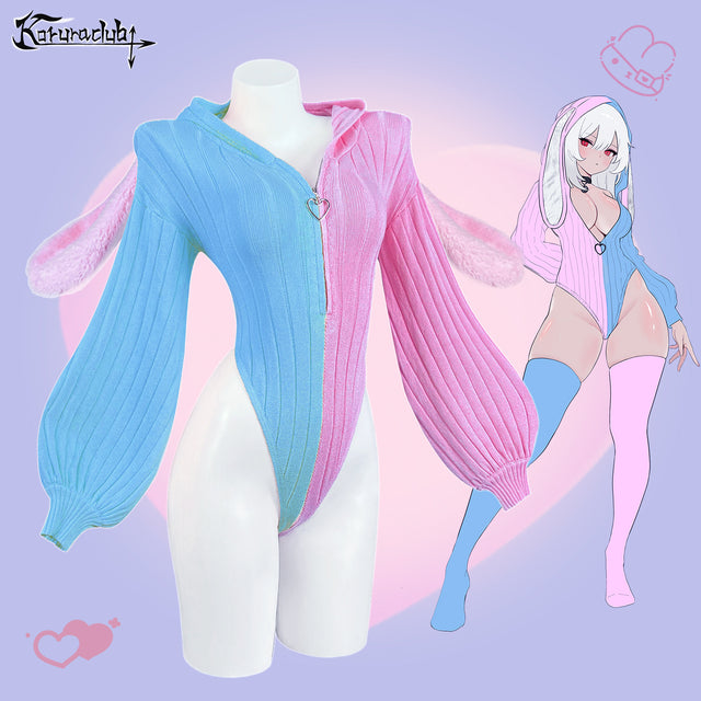 Chic Bunny Ear Hoodie Bodysuit for sale