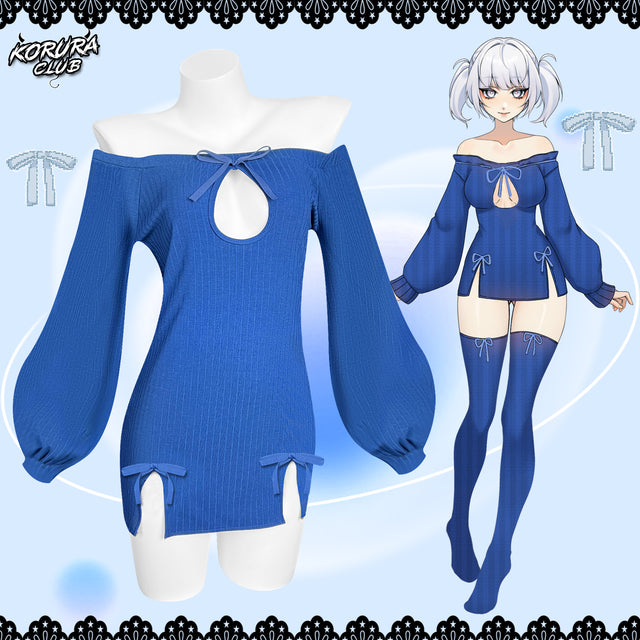 BUTTERFLY KNOT V-NECK DRESS SR06