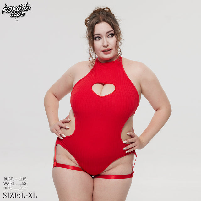 Red Cute  Heart Bodysuit MG04