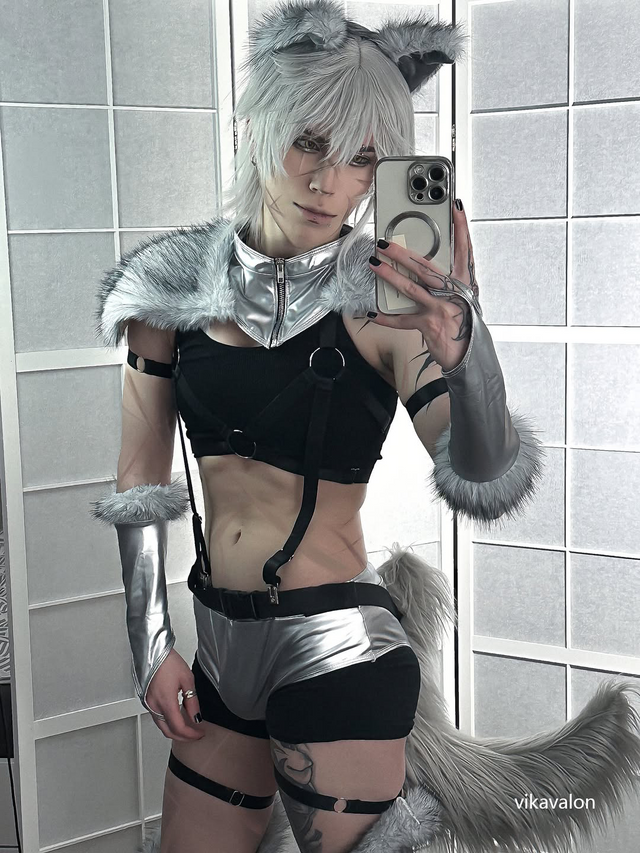 Velombrance Cosplay Wolf Strappy Bodysuit (7-Piece Set) AS05