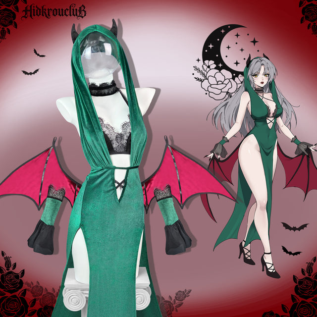 Gothic Green Devil Wing Costume Set HK008