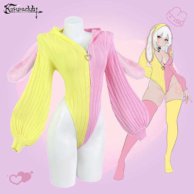 Chic Bunny Ear Hoodie Bodysuit for sale