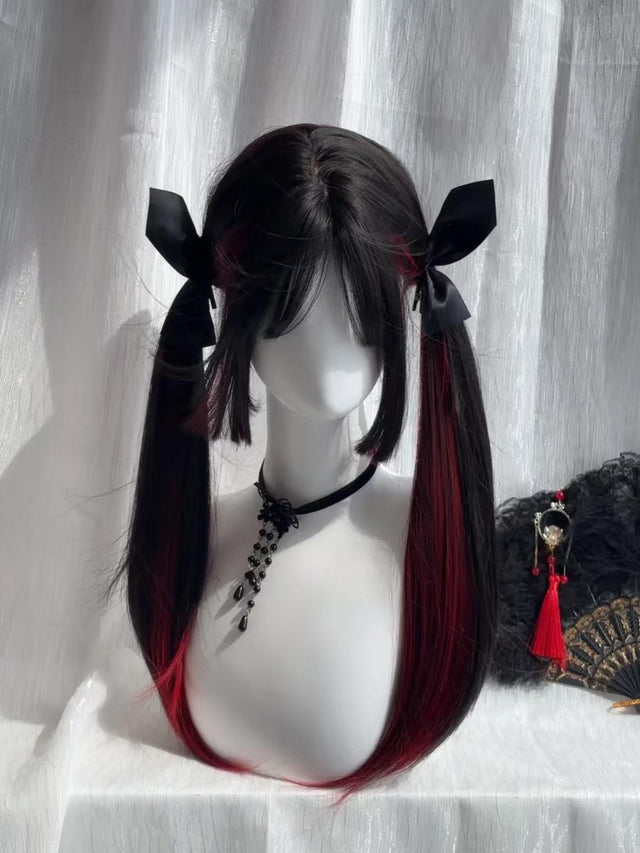 Black And Red Long Straight Hair KW 109