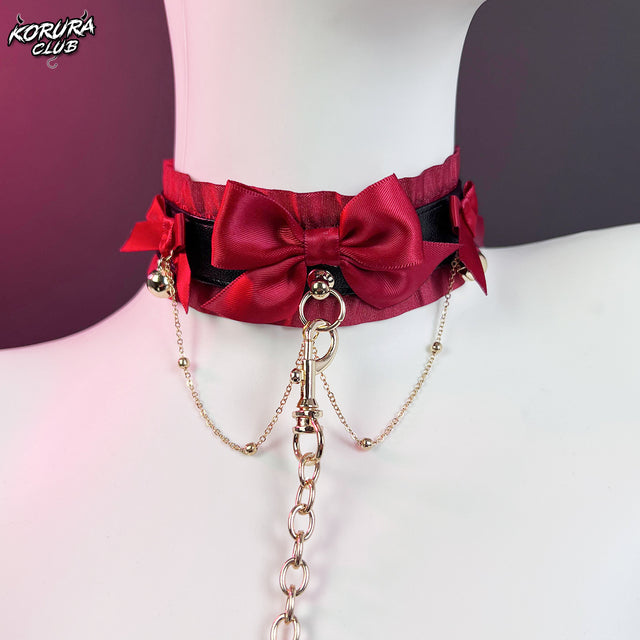 Black-Red Bow Collar KA13