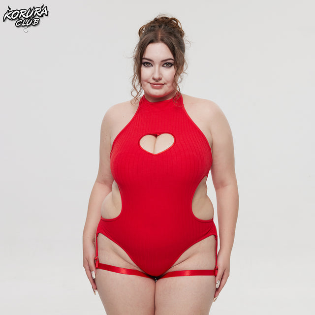 Red Cute  Heart Bodysuit MG04