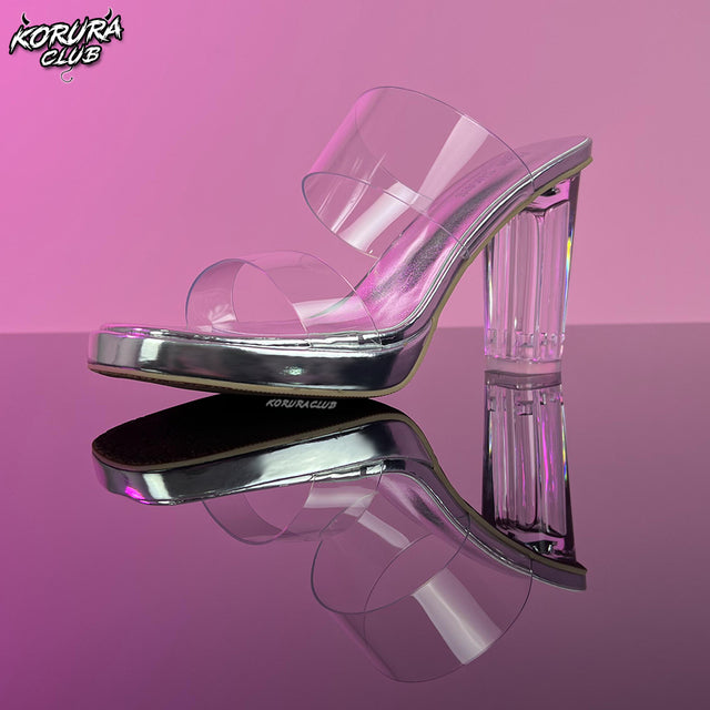 Platform Crystal Chunky Heel Sandals AH12
