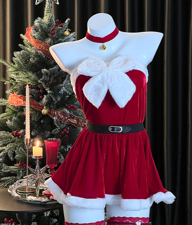 Christmas Red Strapless Dress SD100