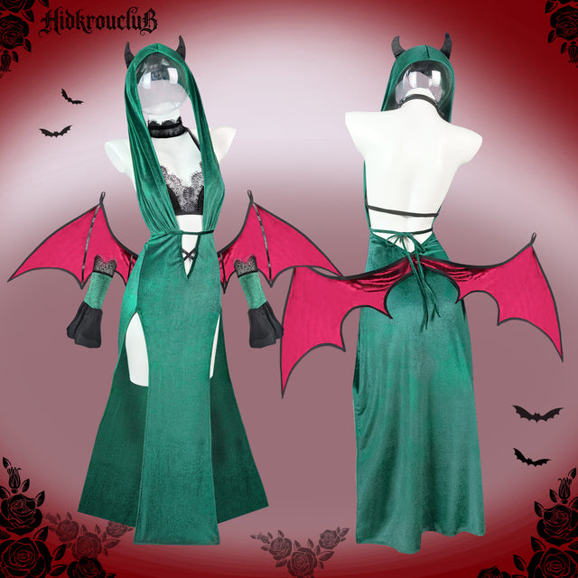 Gothic Green Devil Wing Costume Set HK008