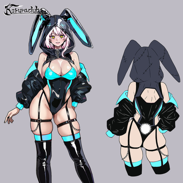 Cosplay Evil Bunny Lingerie KO50（5-Piece Set）