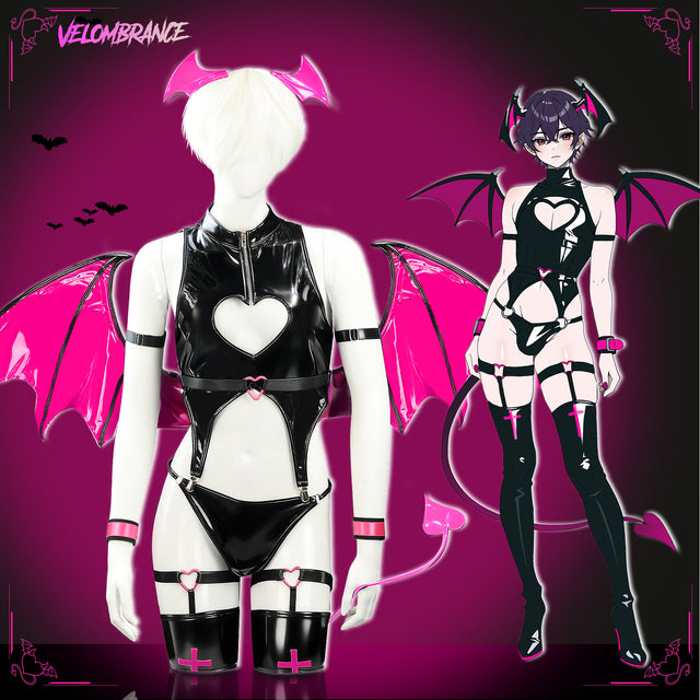 Velombrance Cosplay Devil Bodysuit (7-Piece Set) AS32