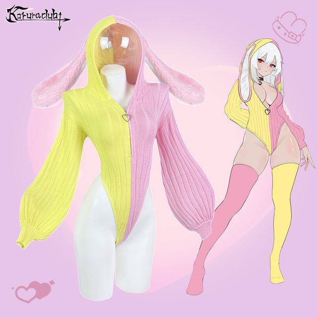 Chic Bunny Ear Hoodie Bodysuit for sale