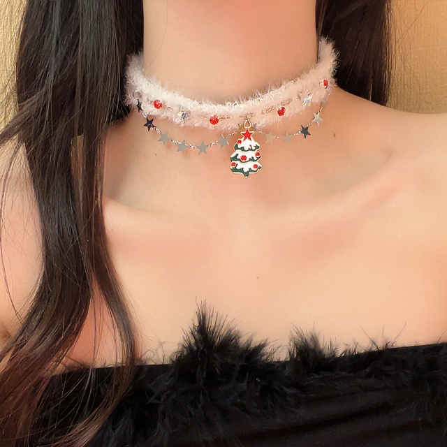 Christmas Knitted Star Plush Collar KA20