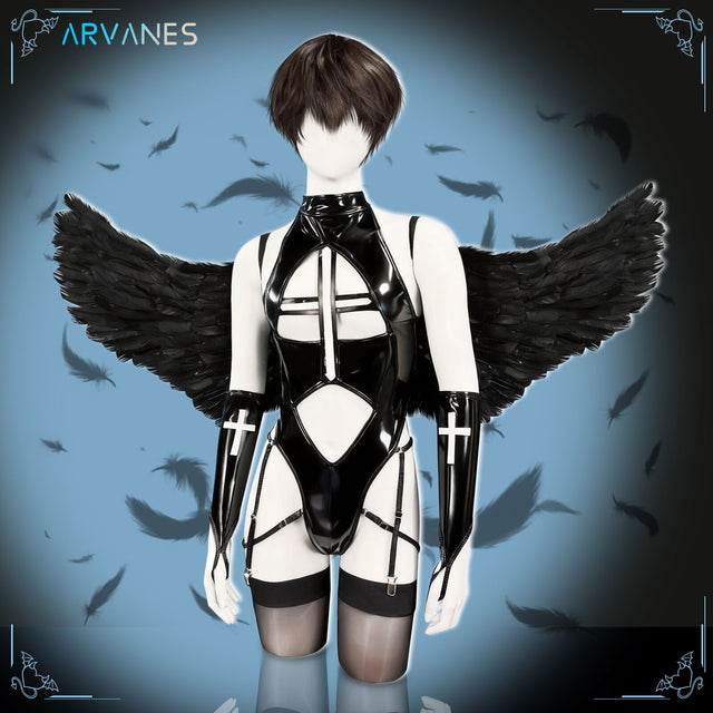 Arvanes Pre-Order Dark Cross Wings Strappy Outfit (4-Piece Set)AS07