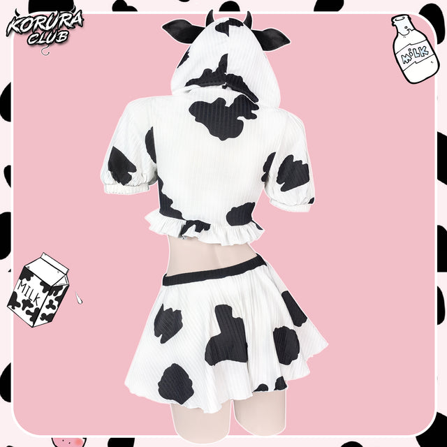Pre- Sale Cosplay Cow Print Skirt Set KO155