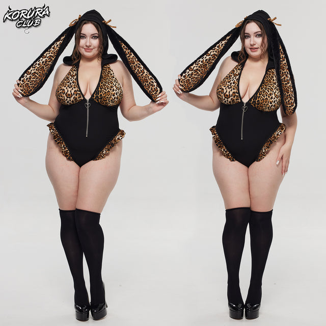 Cosplay Leopard Print Bunny Lingerie KO141