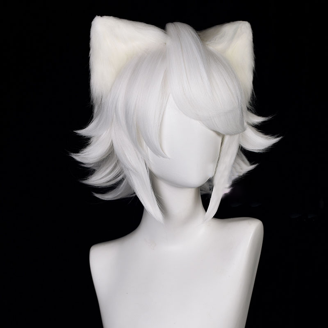 Cosplay White Short Wig KW247