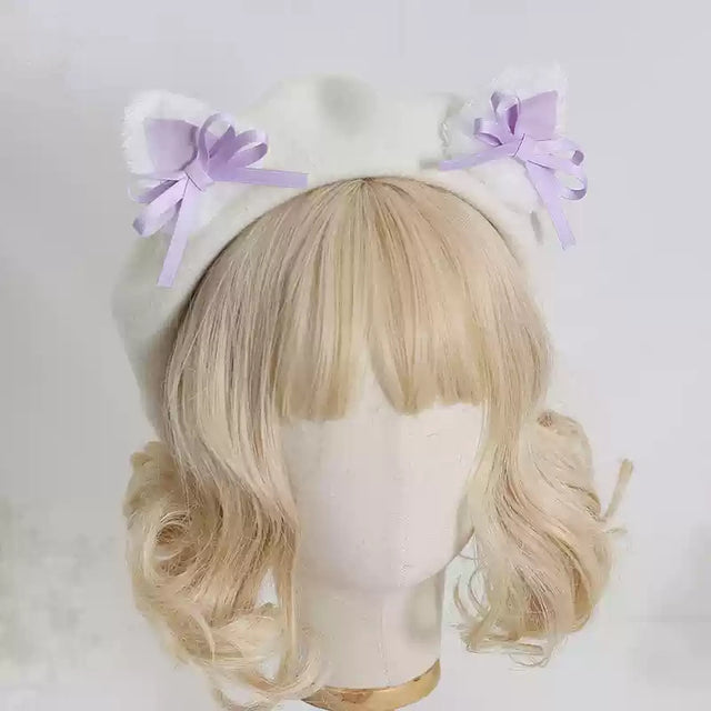 Bow Cat Ear Beret   CO44