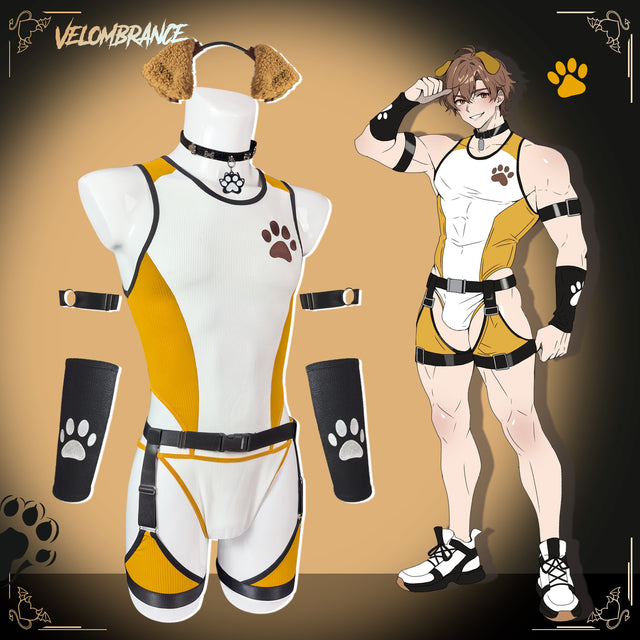 Forudbestil Puppy Femboy Bodysuit Sæt (5 dele) AS74