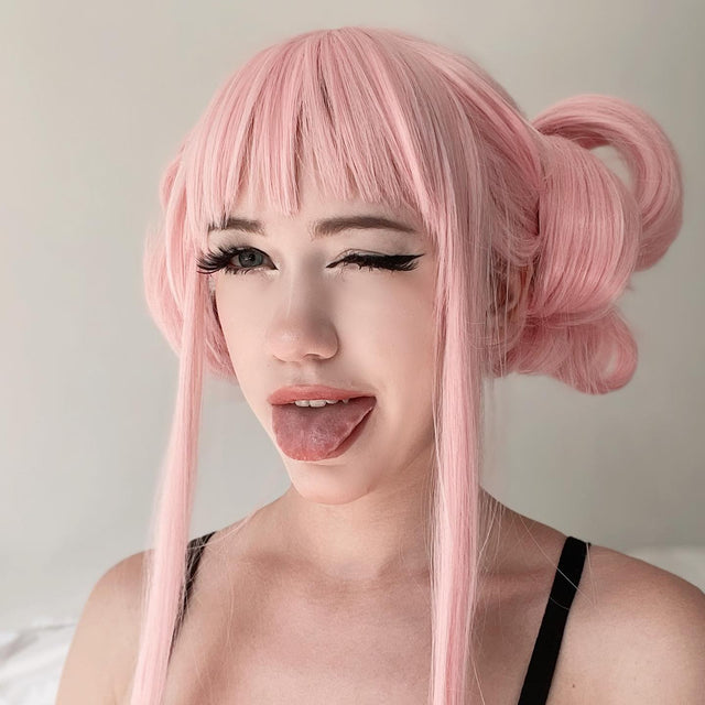 Lolita pink long straight wig yv42088