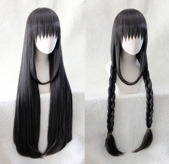 Ink Black Long Straight Hair KW122