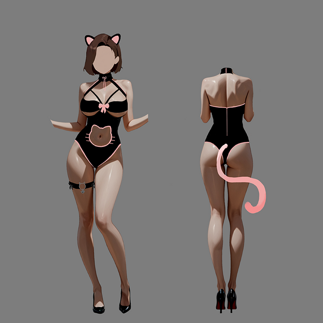 Pre-Sale Cute Cat Bodysuit Lingerie KO74