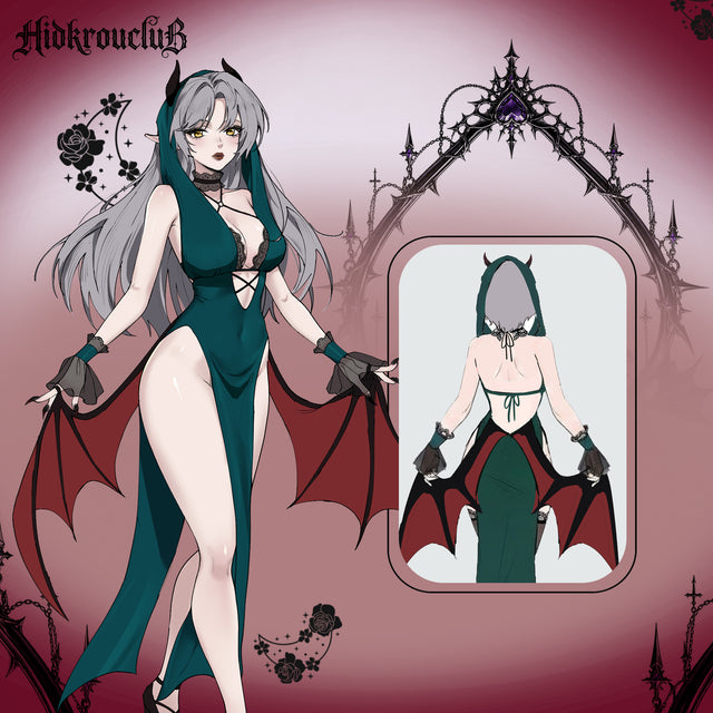 Gothic Green Devil Wing Costume Set HK008