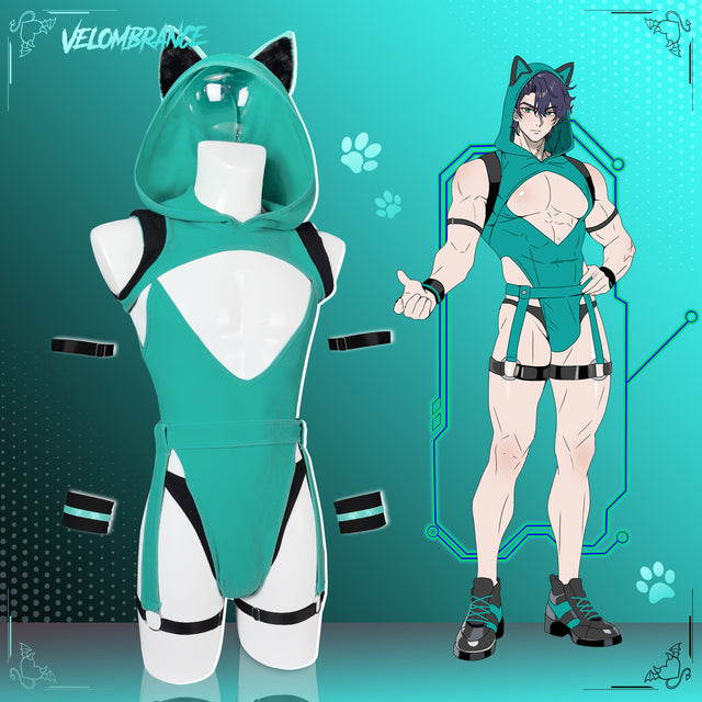 Velombrance Minty Meow Bodysuit (5-Piece Set) AS46