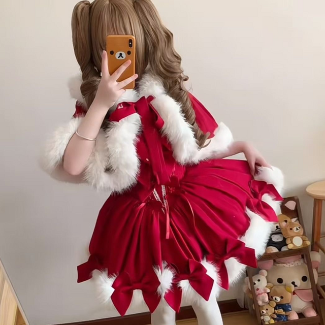 Christmas Lolita Hooded Cape Dress SD66