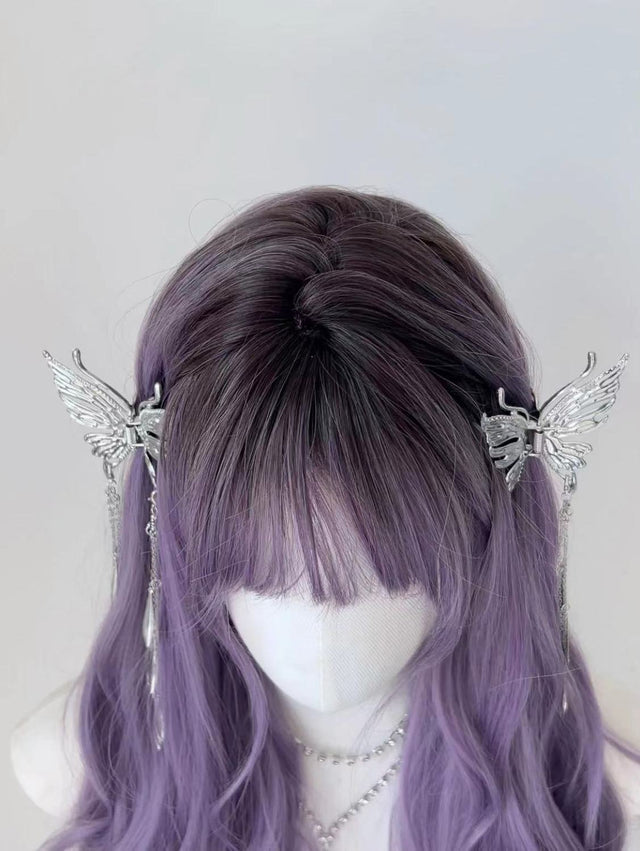 Purple Long Curly Hair KW111