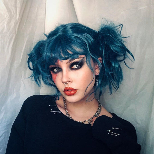 Gothic blue green wig YV41082