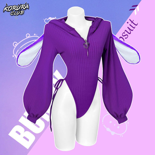 Purple Bunny Hoodie Bodysuit MG31