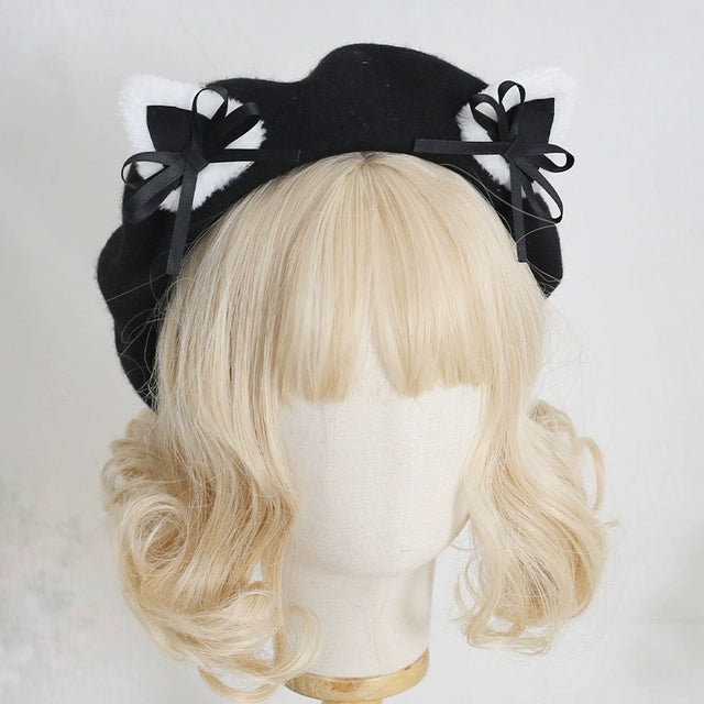Bow Cat Ear Beret   CO44