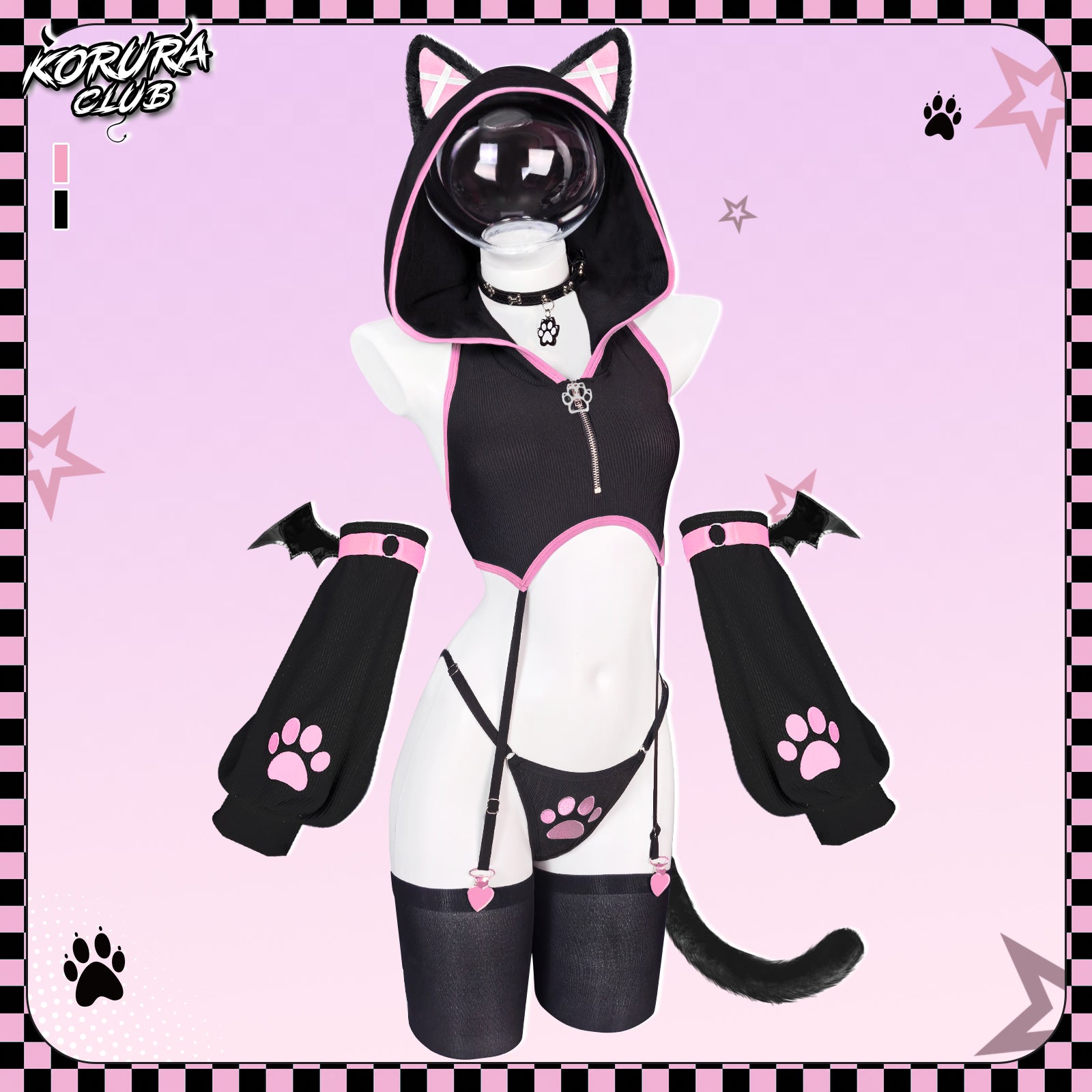 【KORURACLUB】セクシー猫メイド服 2点セット Cat Cosplay Lingerie Vest Set KO156 – koruraclub