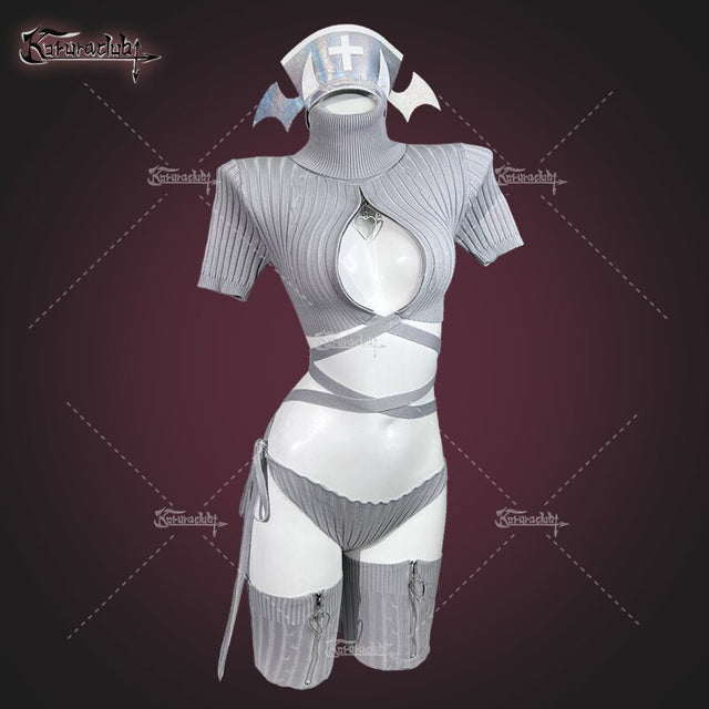 Cozy Hearted Nurse Lingerie KO01 (4-PIECE SET)