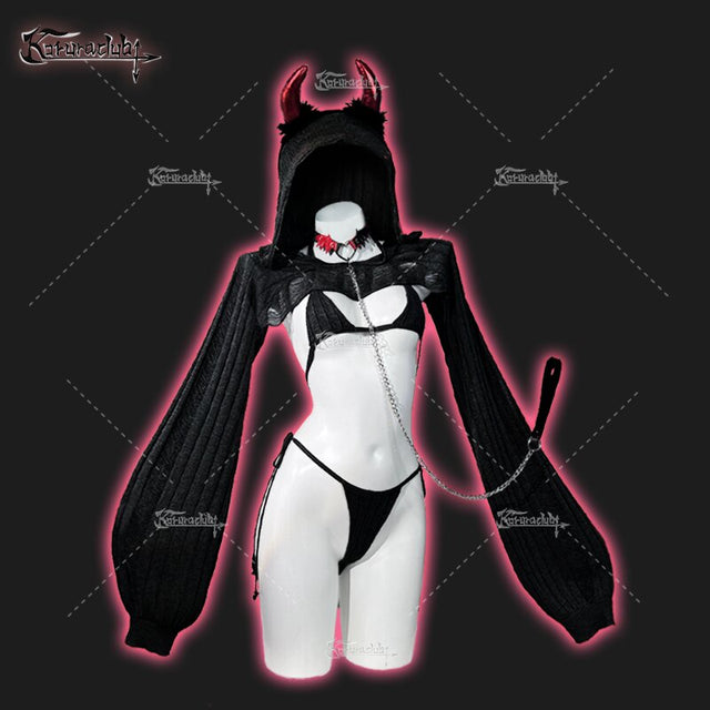 Knitting Coziest Devil Lingerie KO08（7-Piece Set）