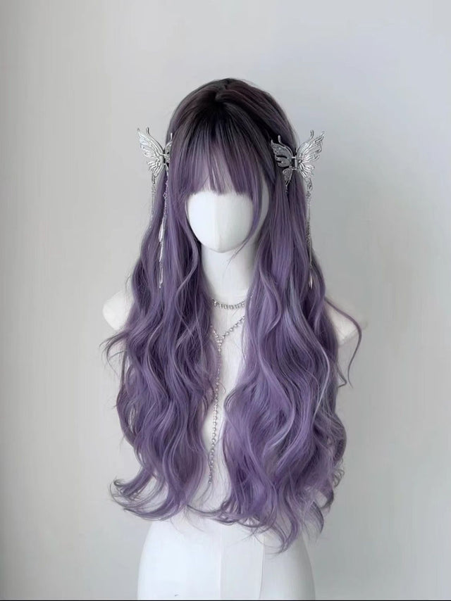 Purple Long Curly Hair KW111