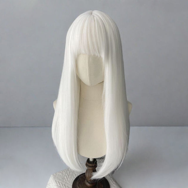 Cosplay White Long Straight Hair KW243