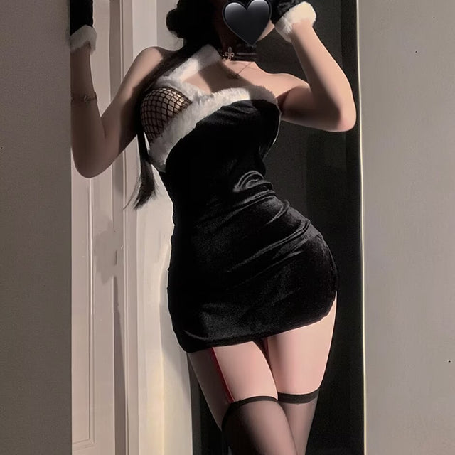 Christmas Velvet Bunny Dress SD60