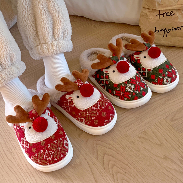 Christmas Elk Cotton Slippers  CO10