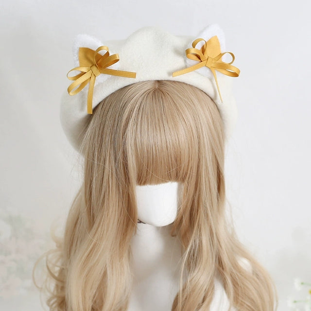 Bow Cat Ear Beret   CO44