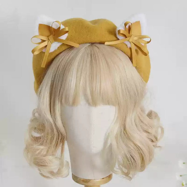 Bow Cat Ear Beret   CO44