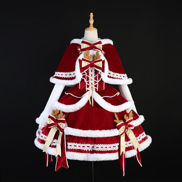 Lolita Hooded Cape Christmas Dress SD62