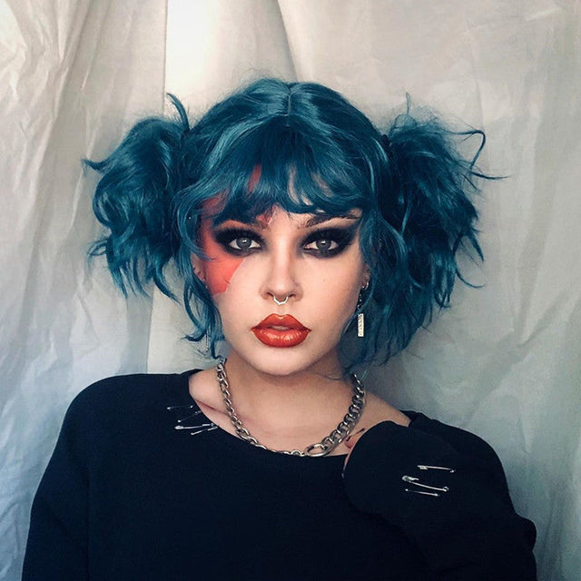 Gothic blue green wig YV41082