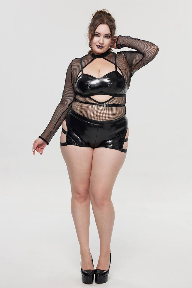 Pre-Sale Gothic Fishnet Motorcycle Lingerie Set (2-Piece) HK002